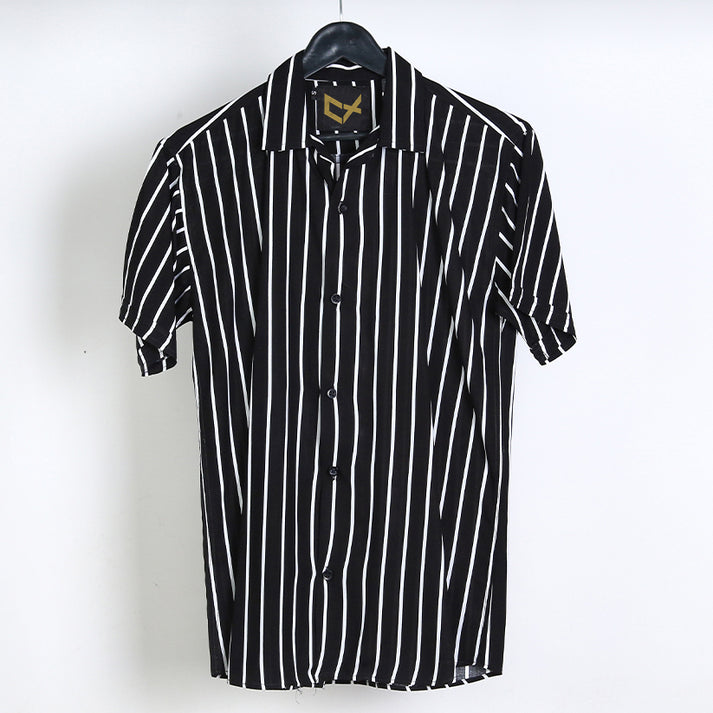 CX Black & White Hawaiian Shirt (Black) – ClothingXpk